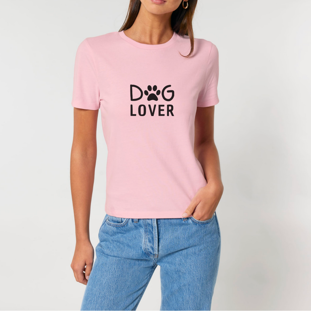 Damen T-Shirt slim fit stretchy "DOG LOVER"