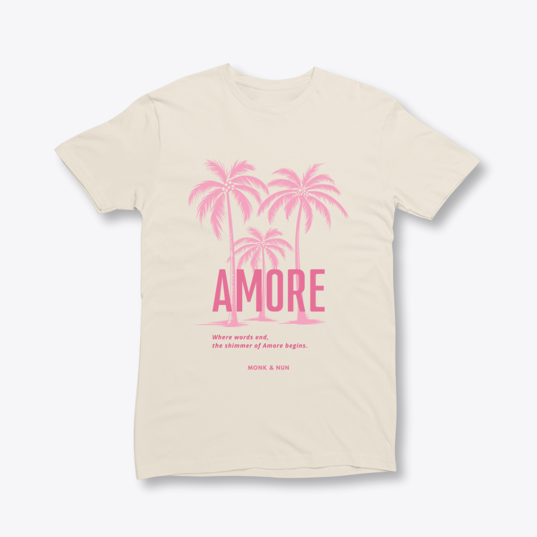 Damen T-Shirt slim fit stretchy "AMORE"