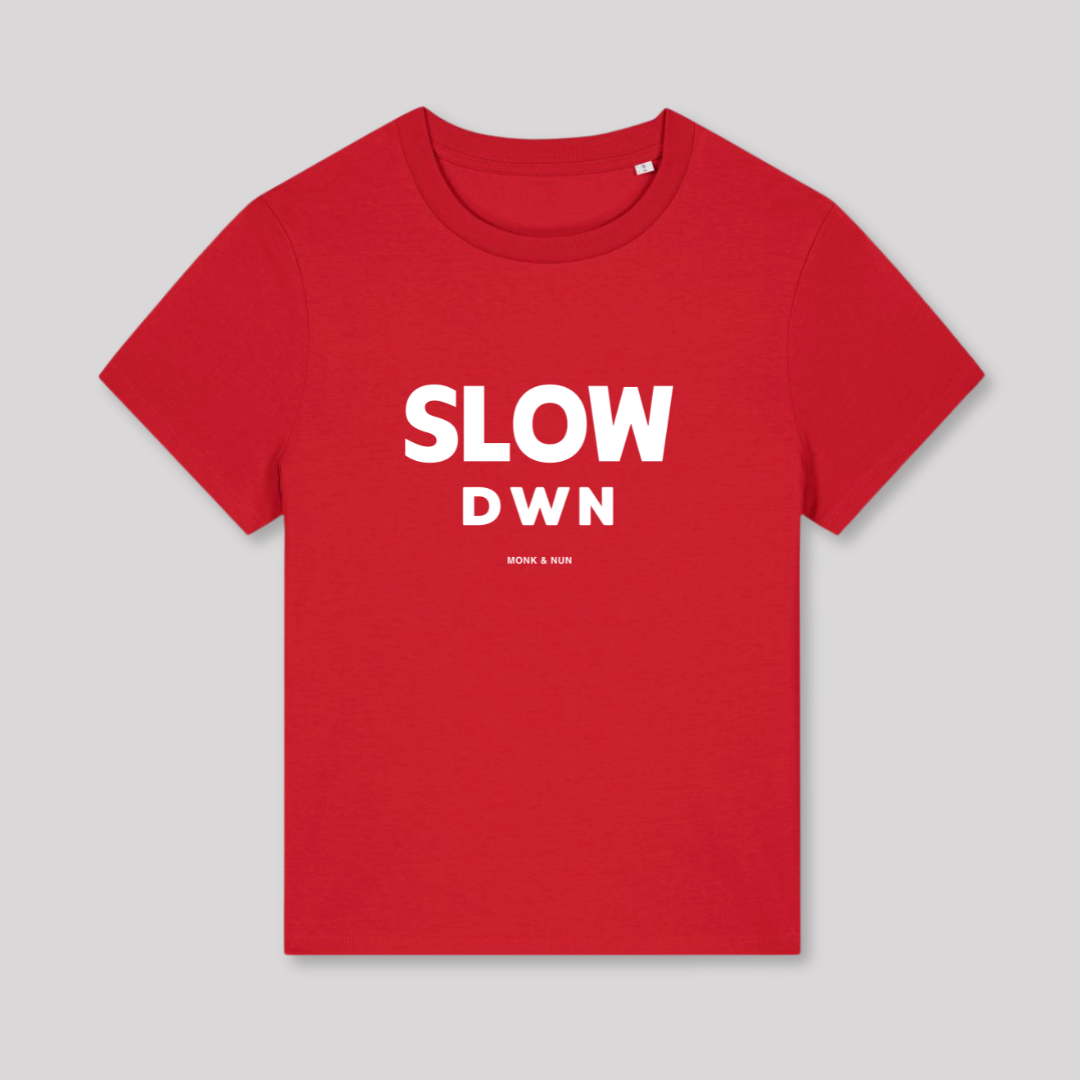 Damen T-Shirt fashion fit "SLOW DOWN"