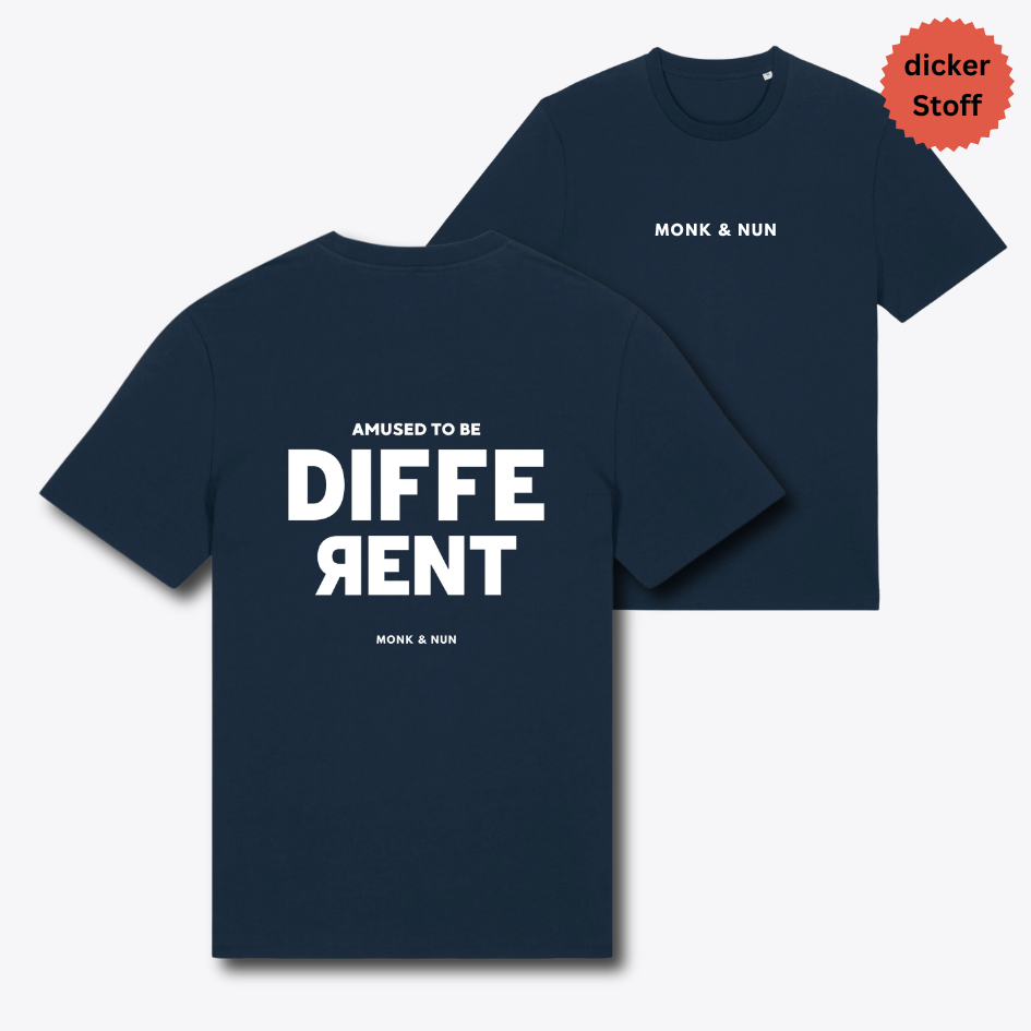Unisex T-Shirt "AMUSED TO BE DIFFERENT" Bio-Baumwolle