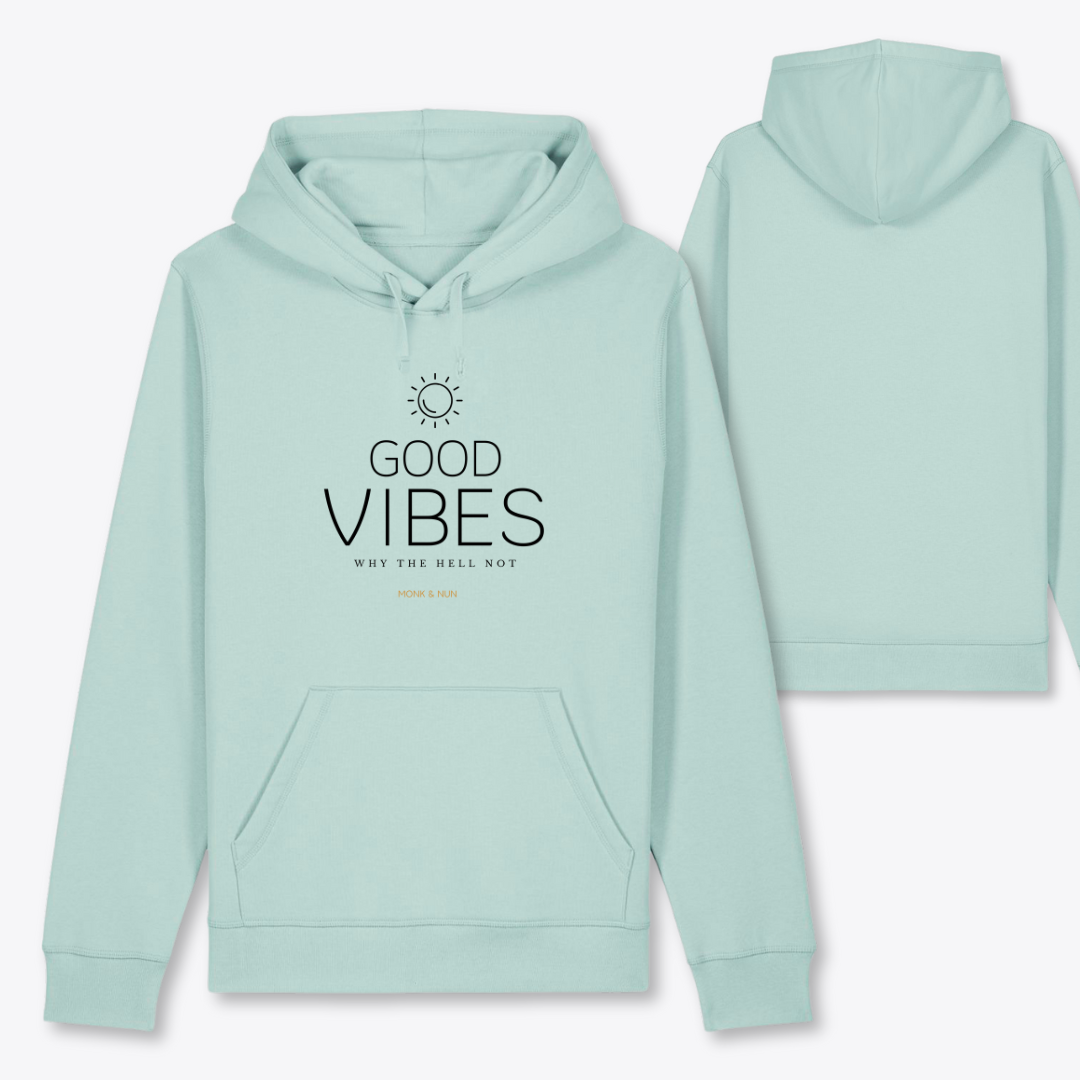 Damen Hoodie regular fit "GOOD VIBES" Bio-Baumwolle