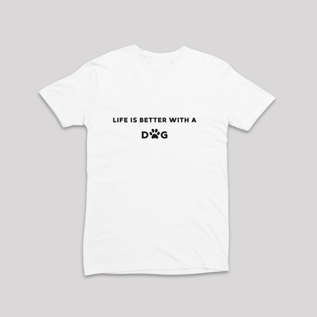 Damen T-Shirt slim fit stretchy "LIFE IS BETTER WITH A DOG"