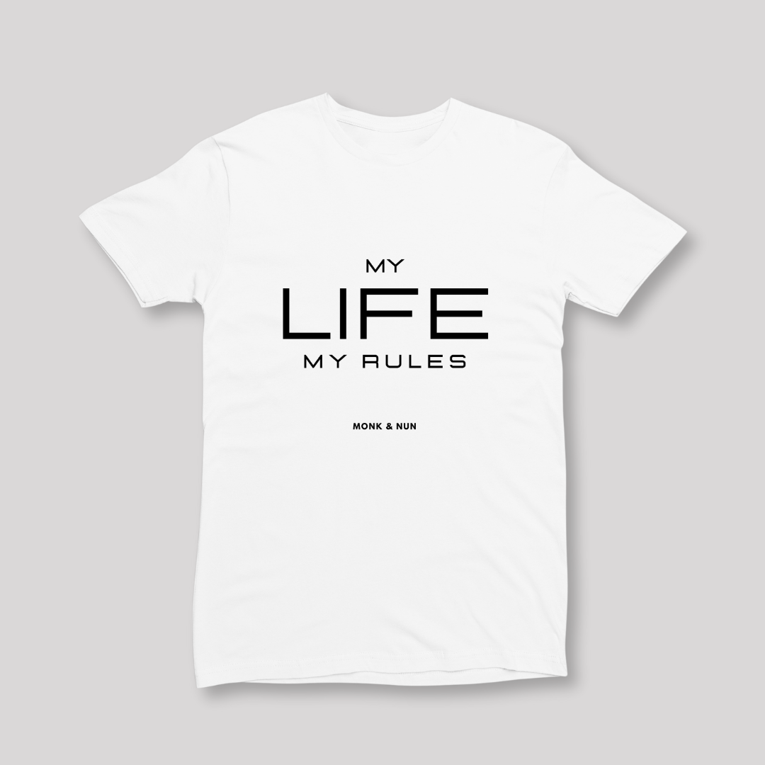 Damen T-Shirt slim fit stretchy "MY LIFE MY RULES"