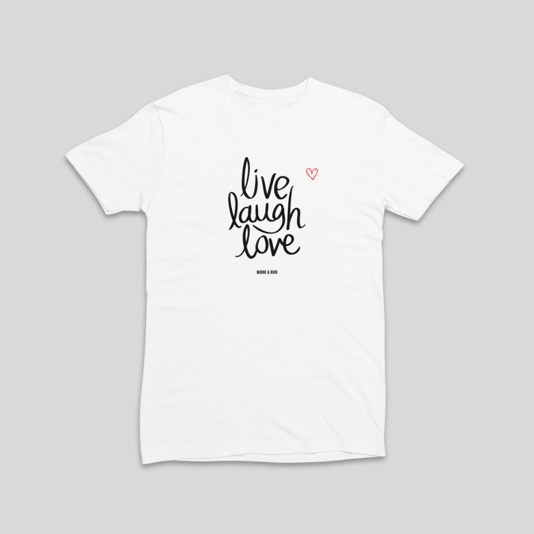 Damen T-Shirt slim fit stretchy "LIVE LAUGH LOVE"