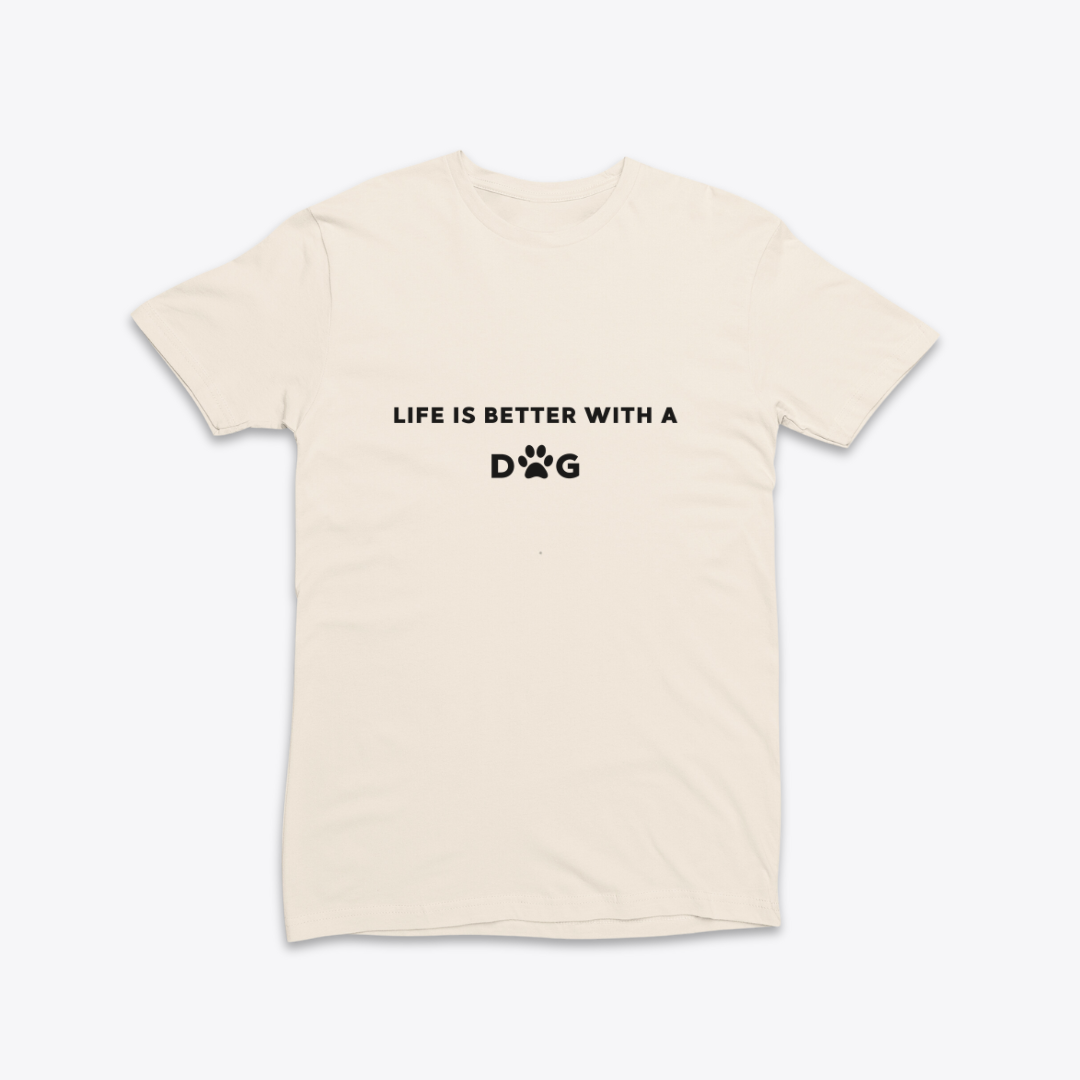 Damen T-Shirt slim fit stretchy "LIFE IS BETTER WITH A DOG"