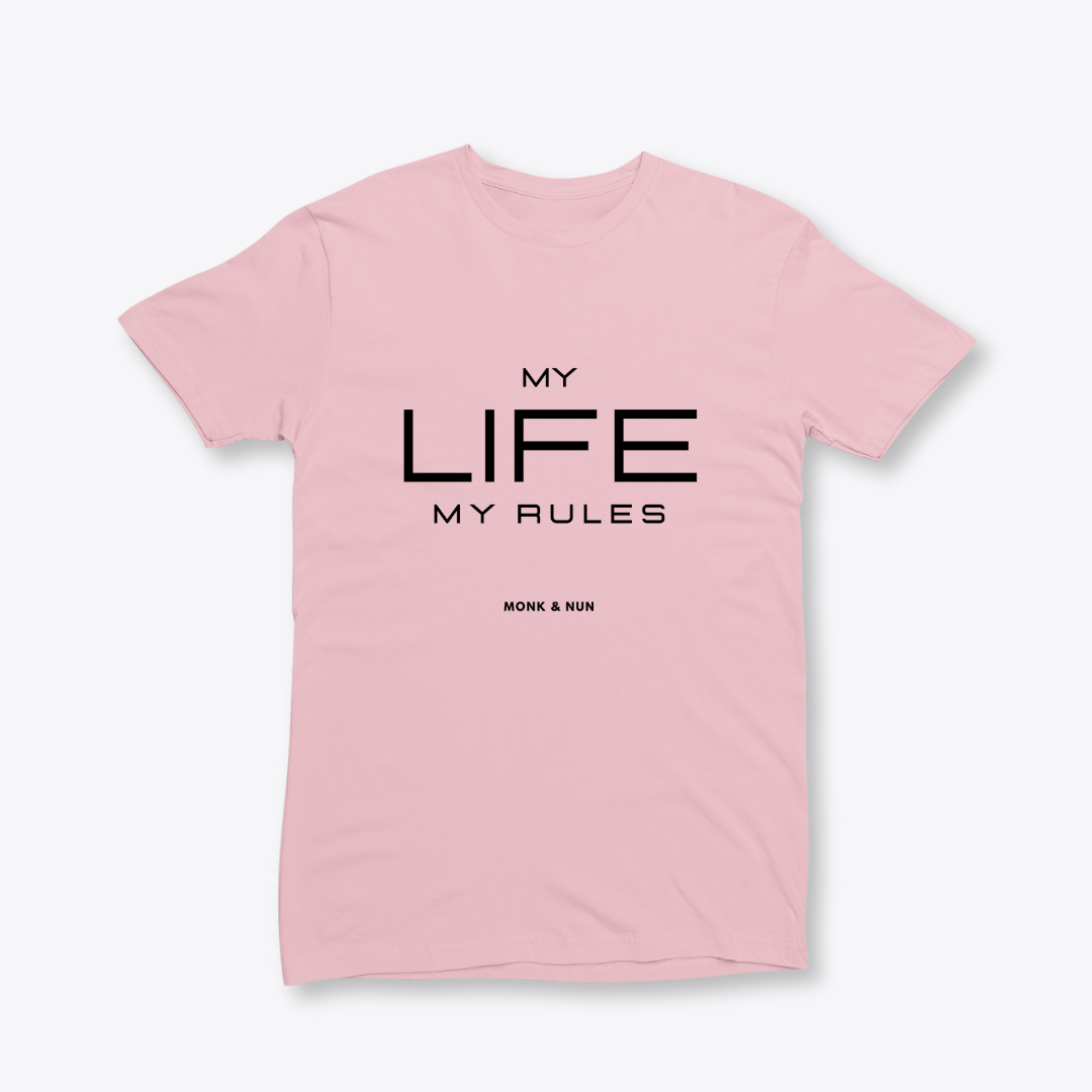 Damen T-Shirt slim fit stretchy "MY LIFE MY RULES"