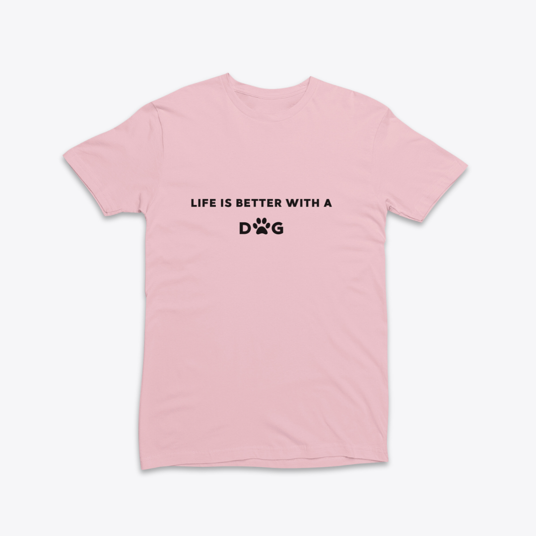 Damen T-Shirt slim fit stretchy "LIFE IS BETTER WITH A DOG"