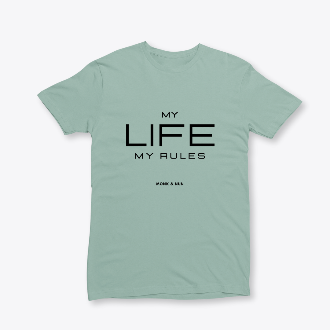 Damen T-Shirt slim fit stretchy "MY LIFE MY RULES"