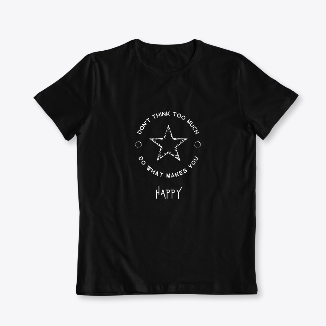 Damen T-Shirt slim fit stretchy "DON'T THINK TOO MUCH"