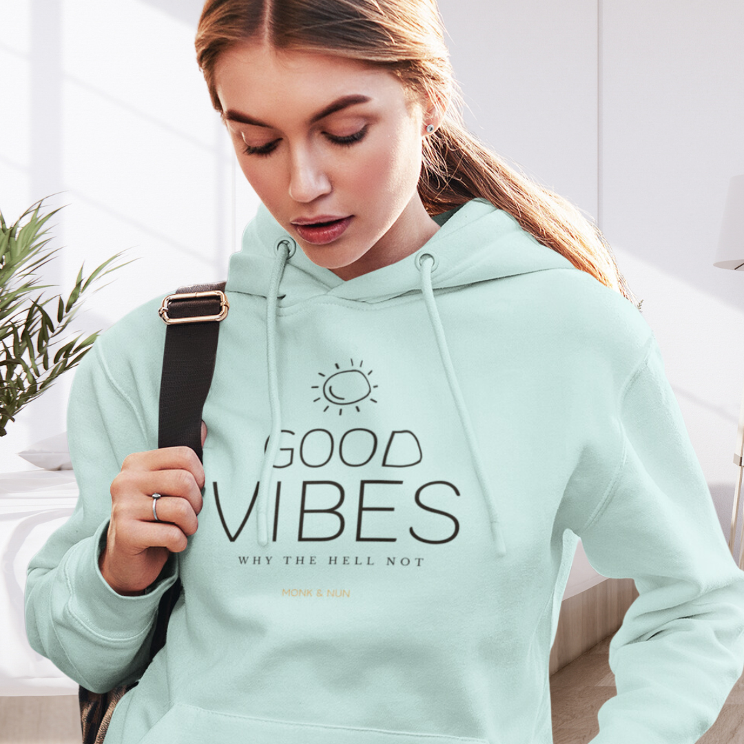 Damen Hoodie regular fit "GOOD VIBES" Bio-Baumwolle