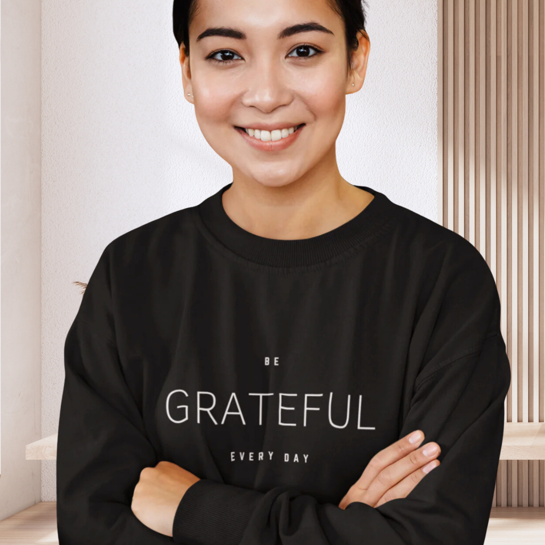 Damen Sweater regular fit "BE GRATEFUL EVERY DAY"