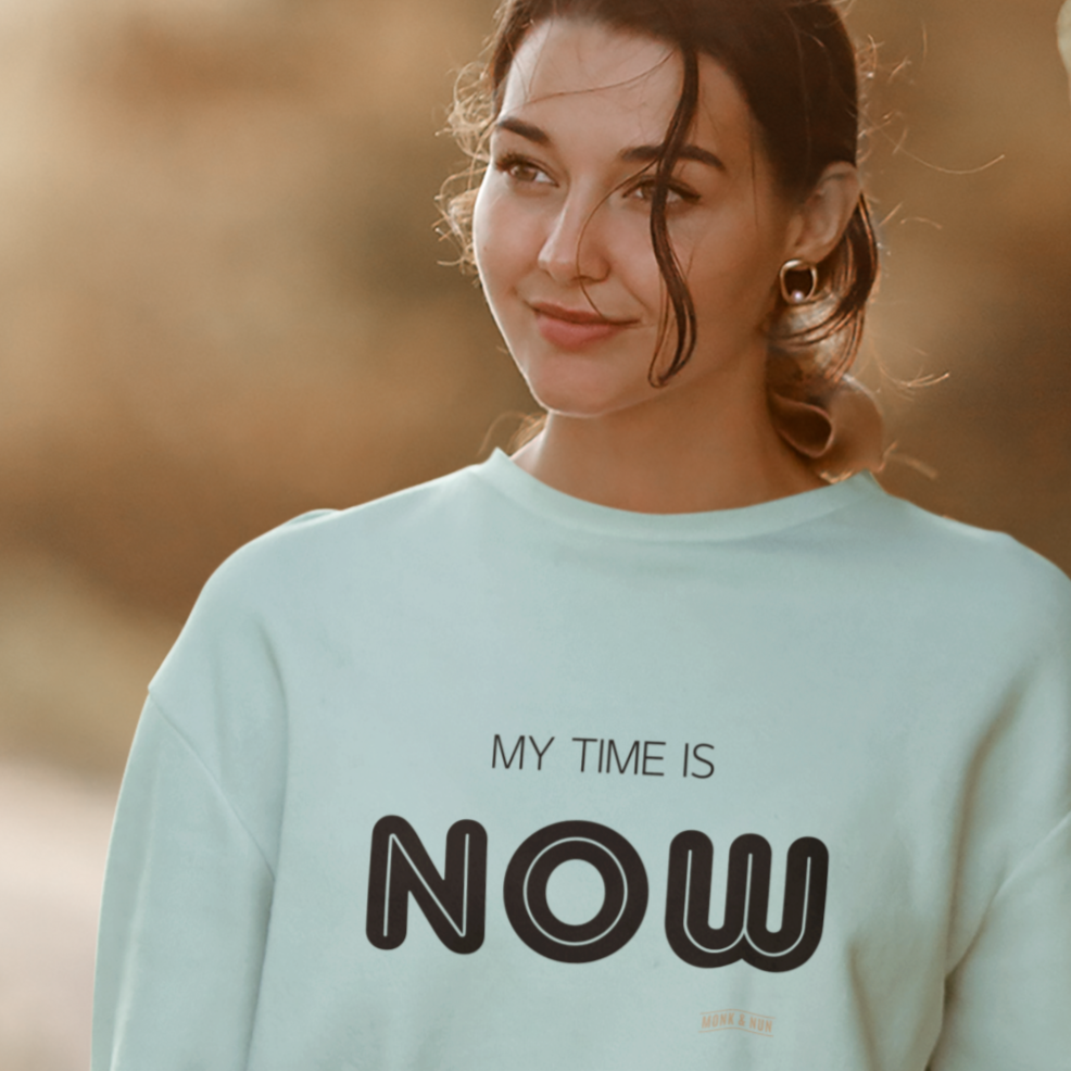 Damen Sweater regular fit "MY TIME IS NOW"
