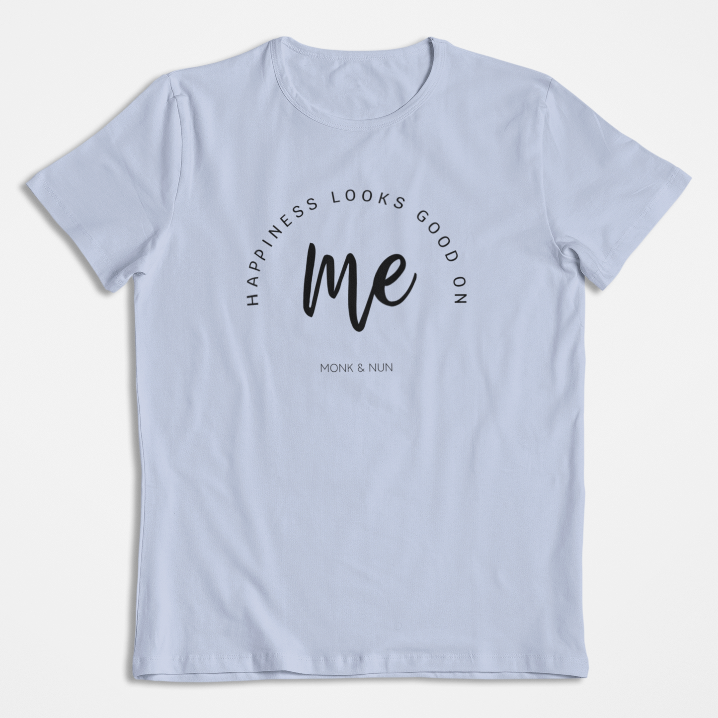 Damen T-Shirt loose fit "HAPPINESS LOOKS GOOD ON ME" Bio-Baumwolle