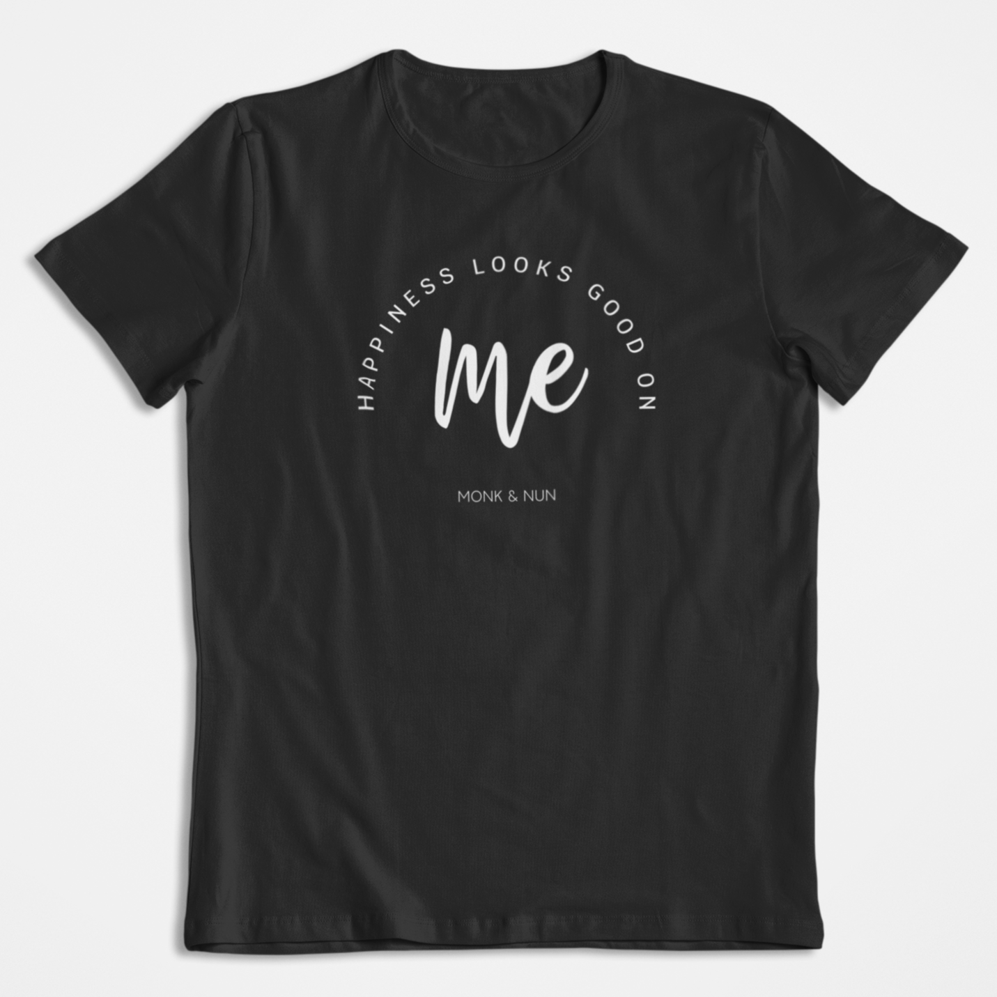 Damen T-Shirt loose fit "HAPPINESS LOOKS GOOD ON ME" Bio-Baumwolle