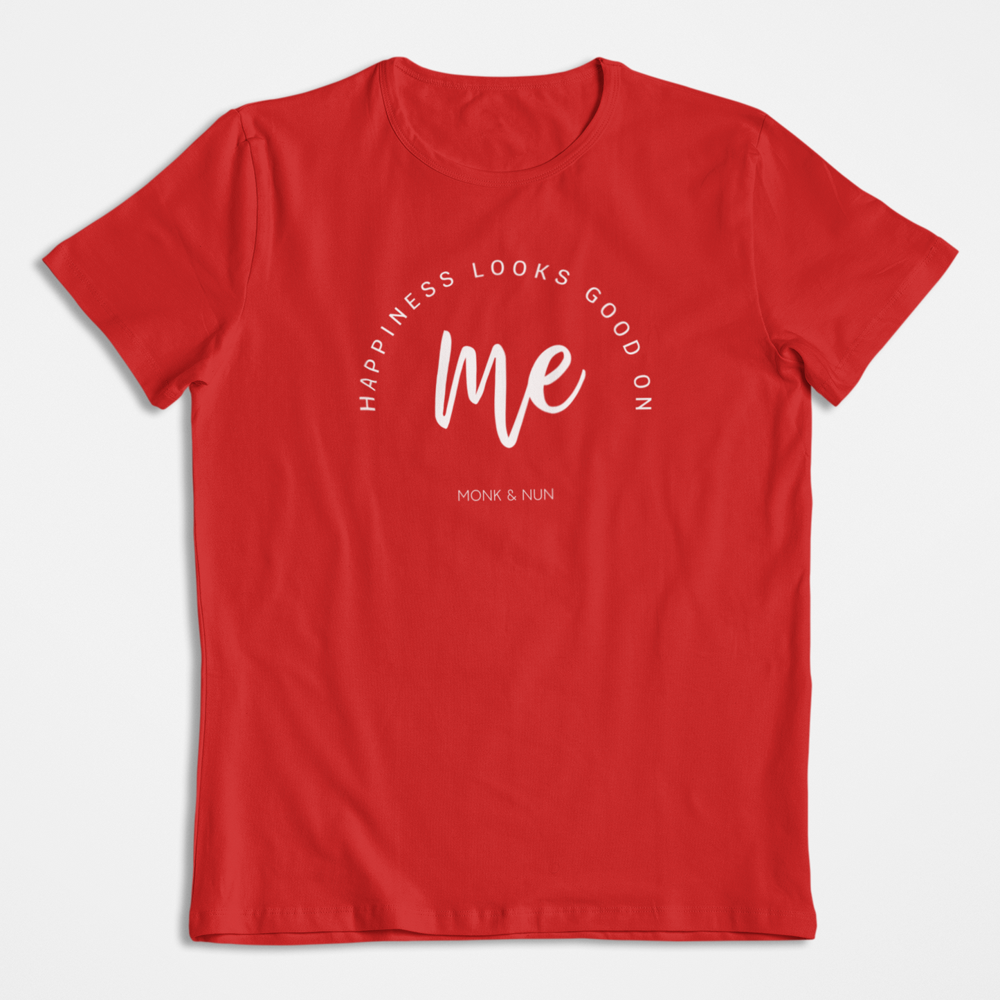 Damen T-Shirt loose fit "HAPPINESS LOOKS GOOD ON ME" Bio-Baumwolle