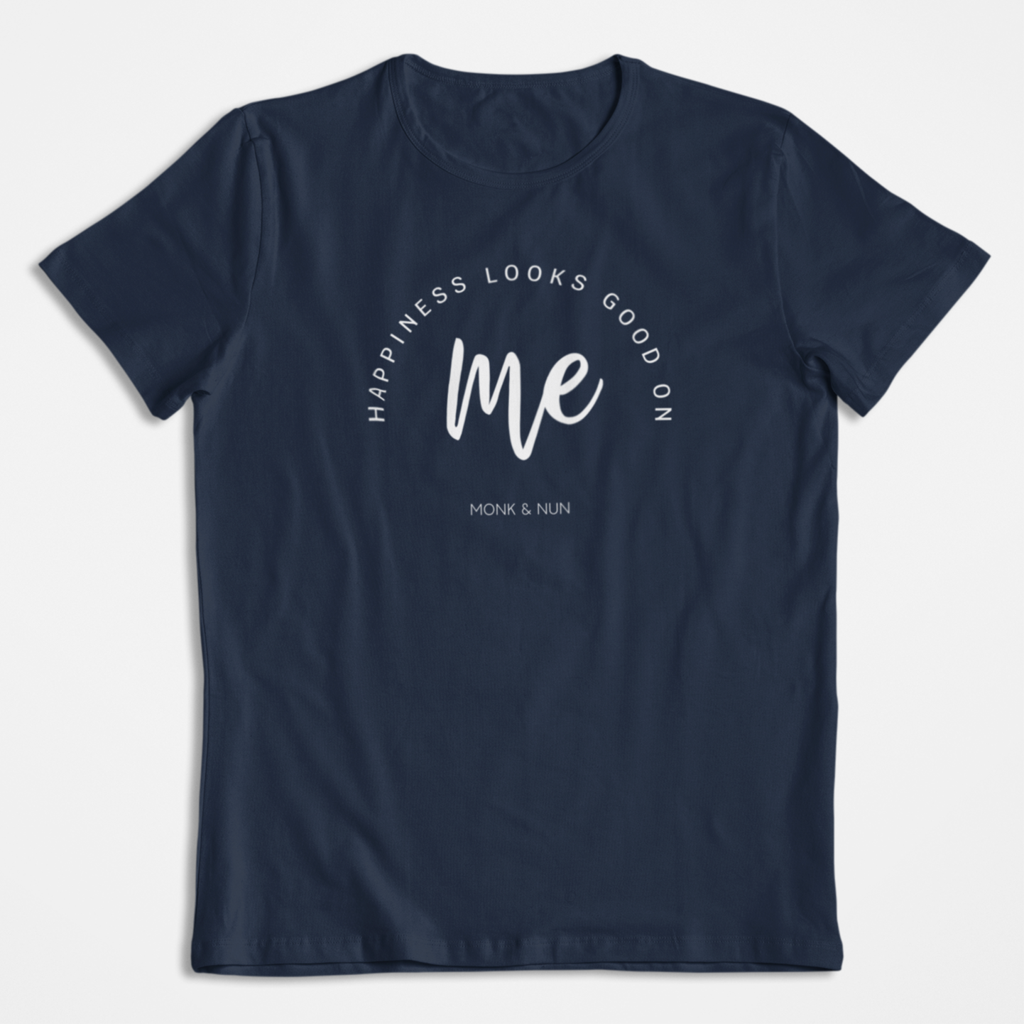 Damen T-Shirt loose fit "HAPPINESS LOOKS GOOD ON ME" Bio-Baumwolle