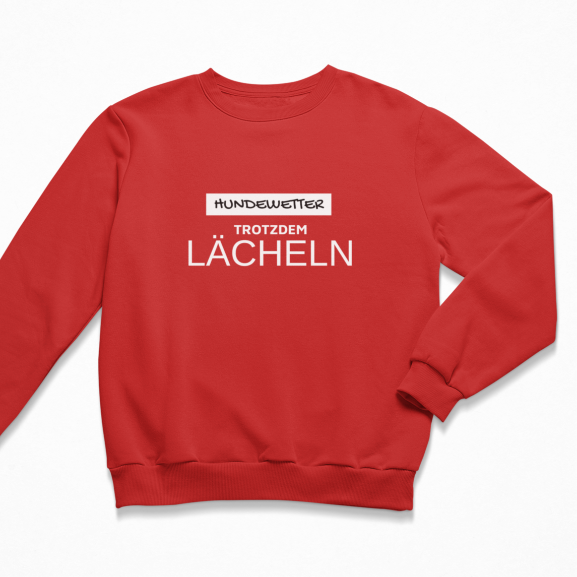 Damen Sweater regular fit "HUNDEWETTER - TROTZDEM LÄCHELN"