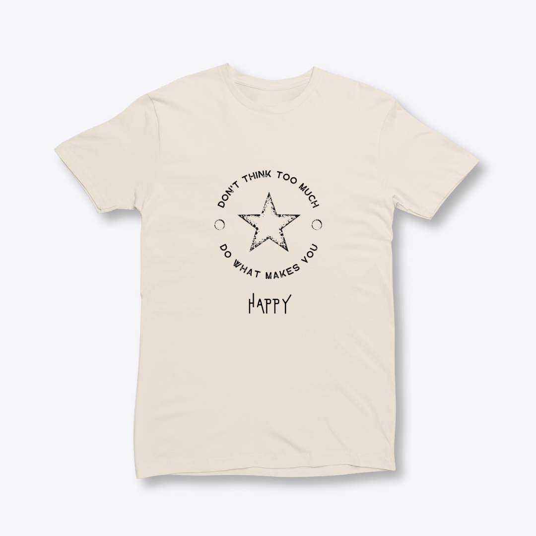 Damen T-Shirt slim fit stretchy "DON'T THINK TOO MUCH"