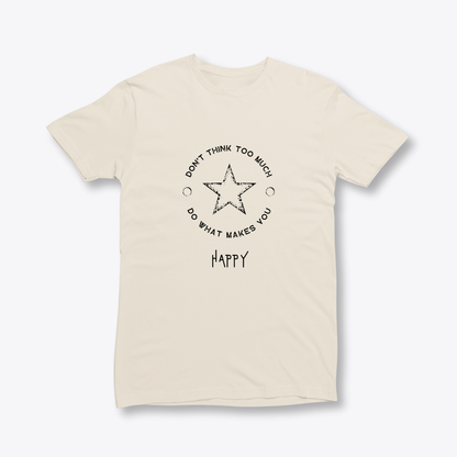 Damen T-Shirt slim fit stretchy "DON'T THINK TOO MUCH"