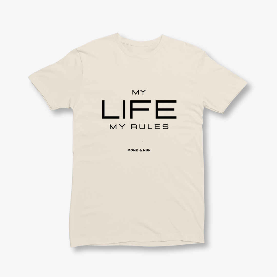 Damen T-Shirt slim fit stretchy "MY LIFE MY RULES"