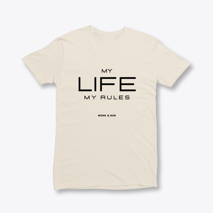 Damen T-Shirt slim fit stretchy "MY LIFE MY RULES"