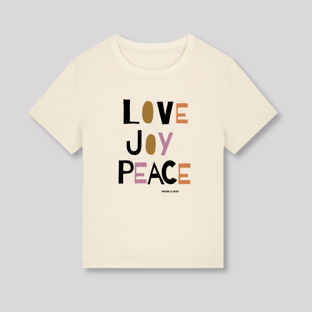 Damen T-Shirt fashion fit "LOVE JOY PEACE"