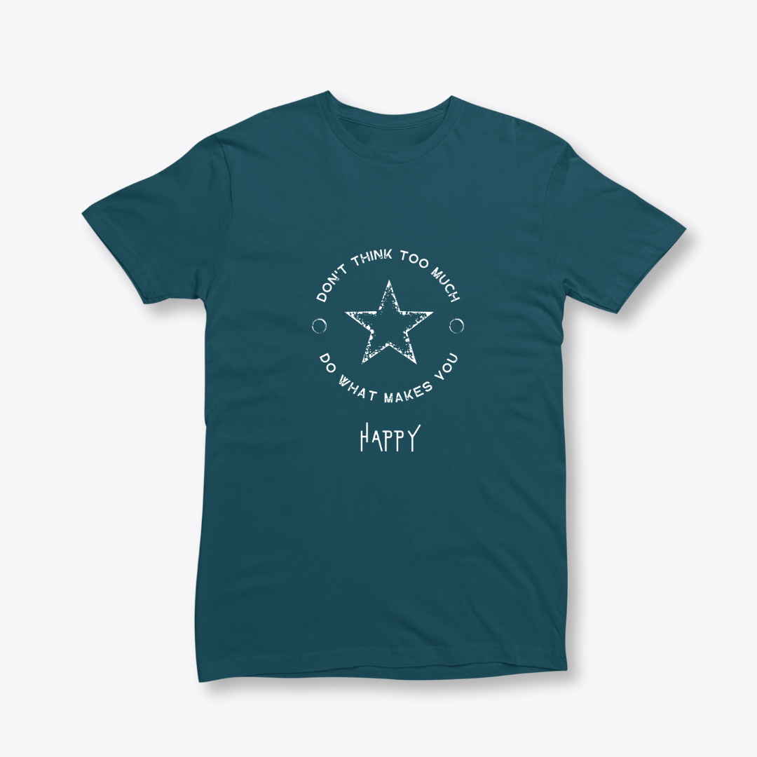 Damen T-Shirt slim fit stretchy "DON'T THINK TOO MUCH"