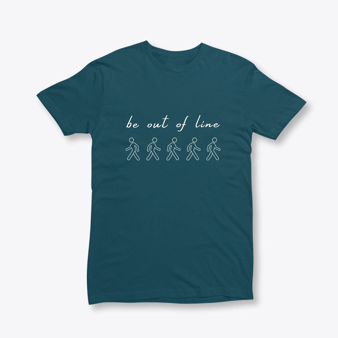 Damen T-Shirt slim fit stretchy "BE OUT OF LINE"
