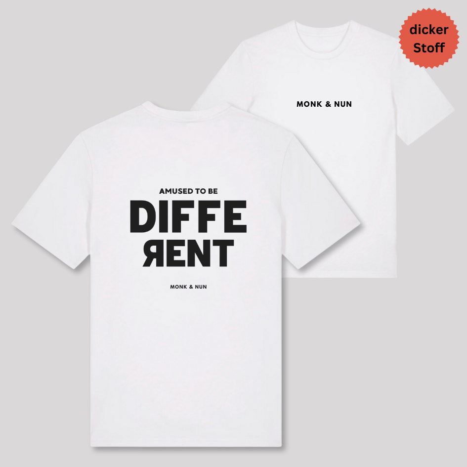 Unisex T-Shirt "AMUSED TO BE DIFFERENT" Bio-Baumwolle