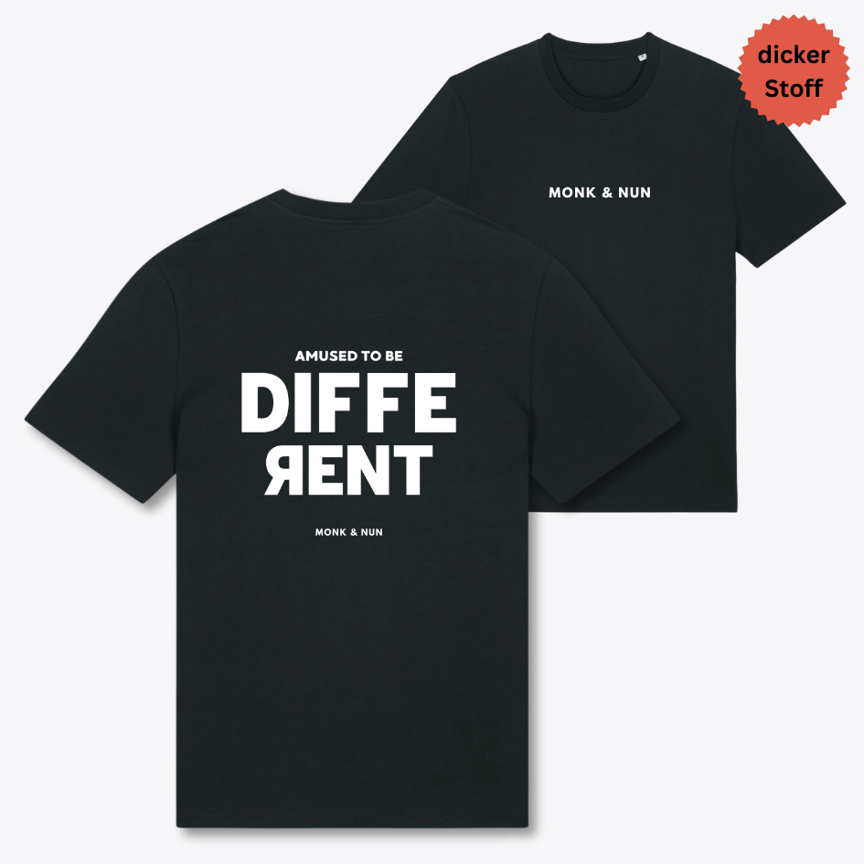 Unisex T-Shirt "AMUSED TO BE DIFFERENT" Bio-Baumwolle