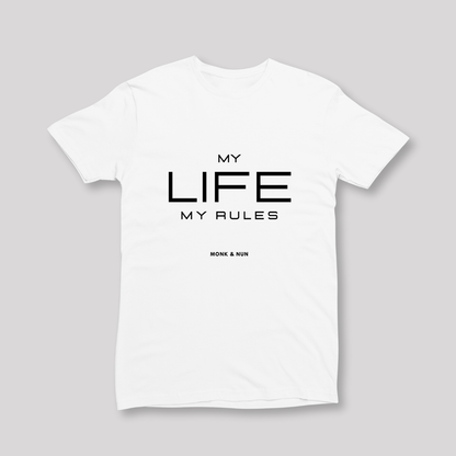 Damen T-Shirt slim fit stretchy "MY LIFE MY RULES"