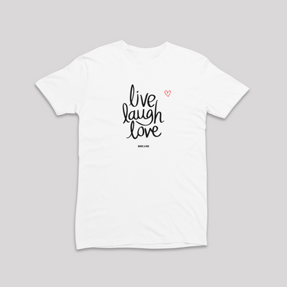 Damen T-Shirt slim fit stretchy "LIVE LAUGH LOVE"
