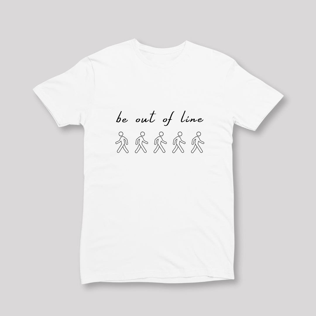 Damen T-Shirt slim fit stretchy "BE OUT OF LINE"