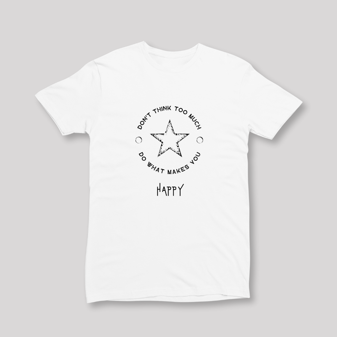 Damen T-Shirt slim fit stretchy "DON'T THINK TOO MUCH"
