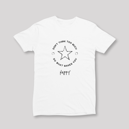 Damen T-Shirt slim fit stretchy "DON'T THINK TOO MUCH"