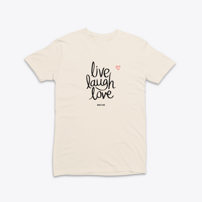 Damen T-Shirt slim fit stretchy "LIVE LAUGH LOVE"