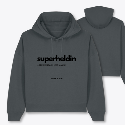 Boxcut Hoodie "SUPERHELDIN - ODER EINFACH NUR MAMA"