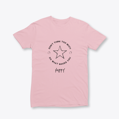 Damen T-Shirt slim fit stretchy "DON'T THINK TOO MUCH"
