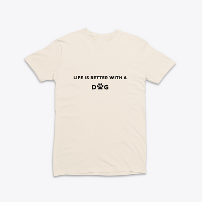 Damen T-Shirt slim fit stretchy "LIFE IS BETTER WITH A DOG"
