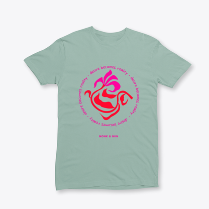 Damen T-Shirt slim fit stretchy "DESIRE BECOMES REALITY"