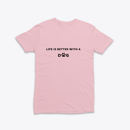 Damen T-Shirt slim fit stretchy "LIFE IS BETTER WITH A DOG"