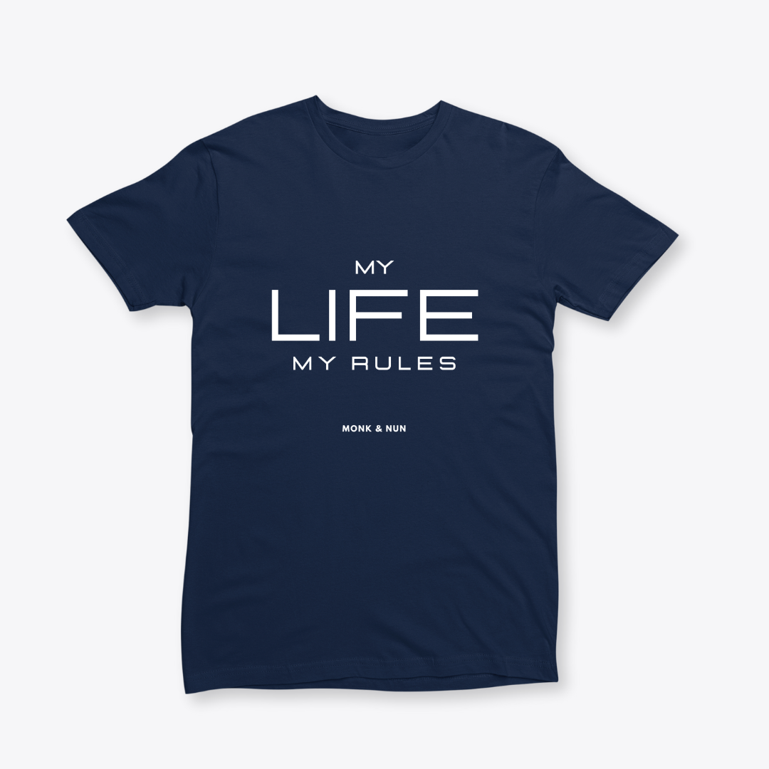 Damen T-Shirt slim fit stretchy "MY LIFE MY RULES"