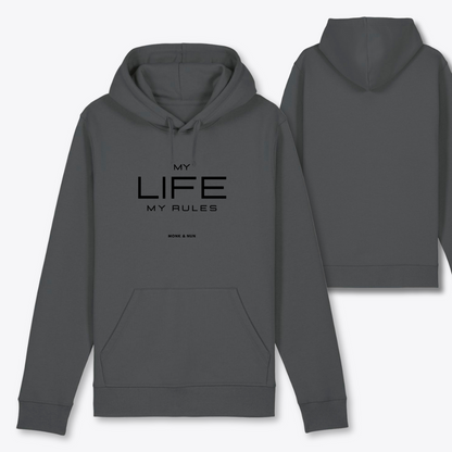 Damen Hoodie regular fit "MY LIFE MY RULES"