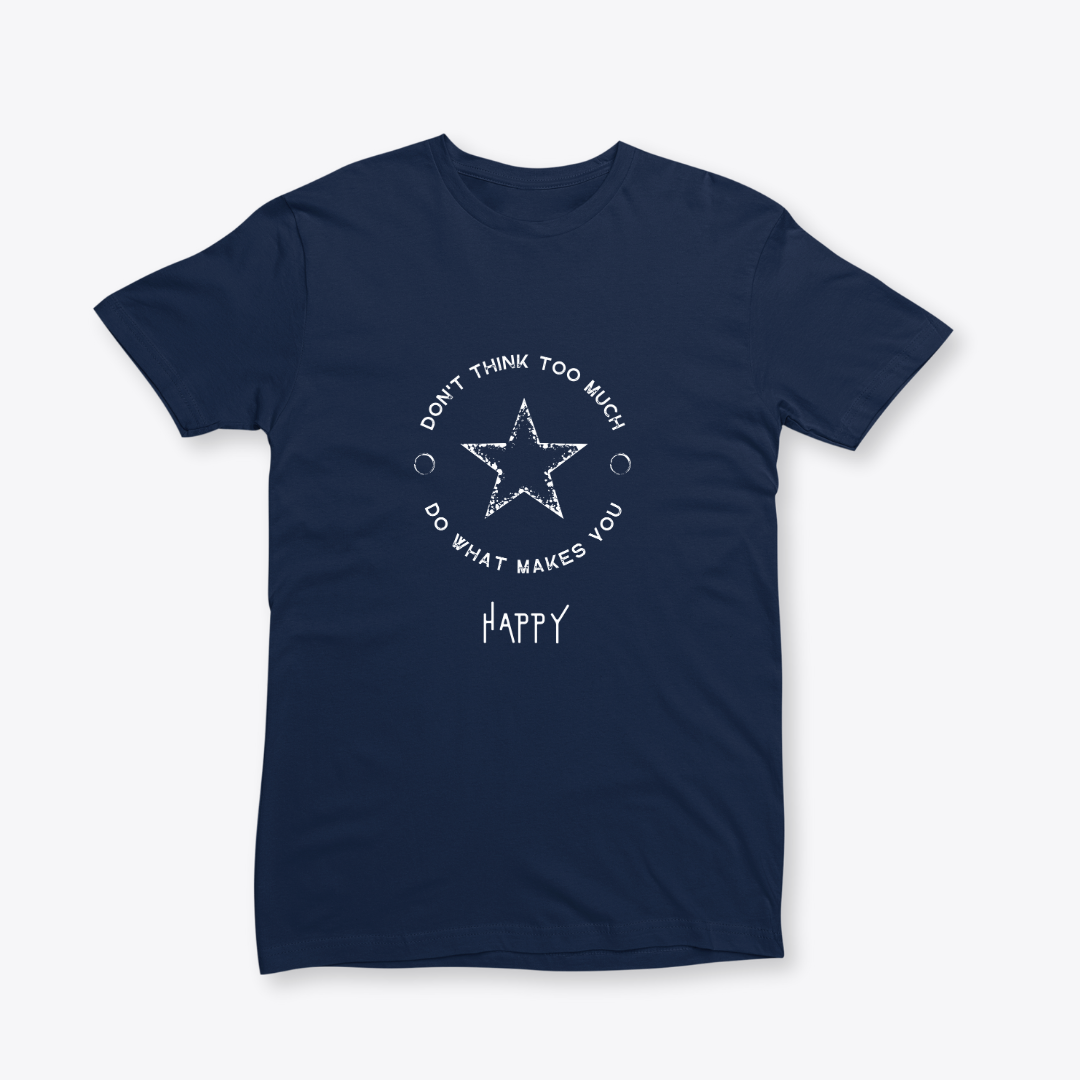 Damen T-Shirt slim fit stretchy "DON'T THINK TOO MUCH"
