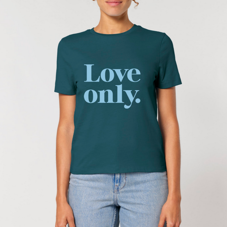 Damen T-Shirt slim fit stretchy "LOVE ONLY"