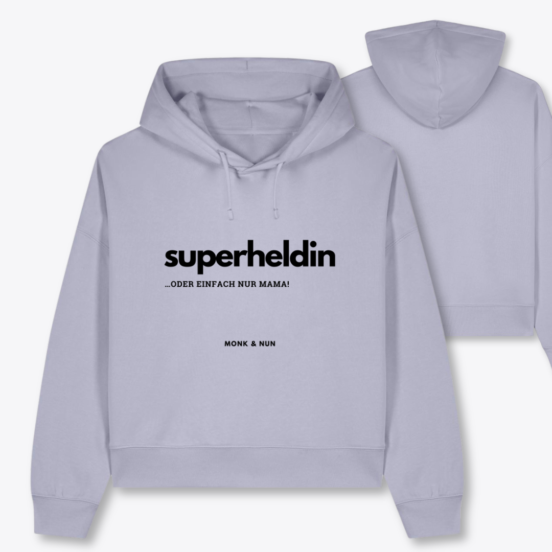 Boxcut Hoodie "SUPERHELDIN - ODER EINFACH NUR MAMA"