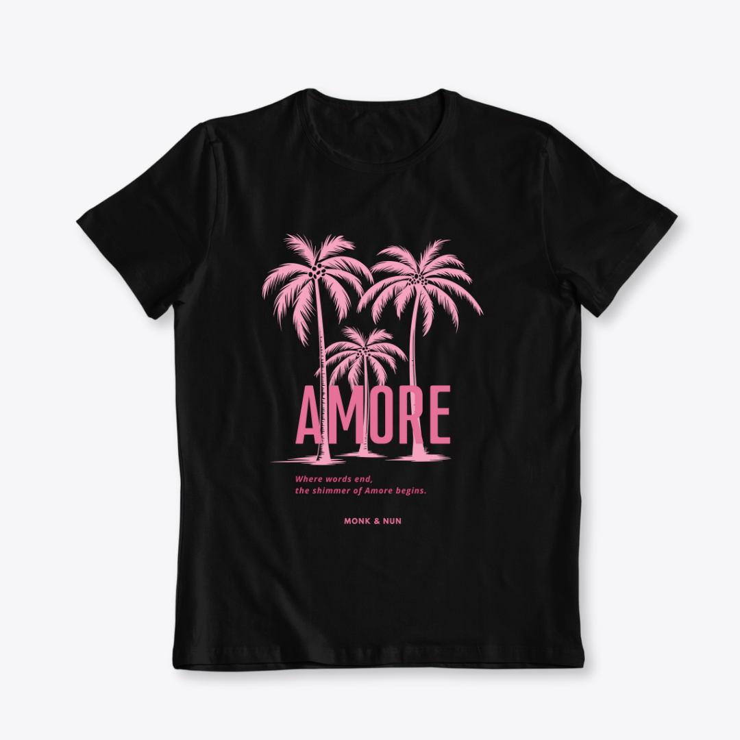 Damen T-Shirt slim fit stretchy "AMORE"