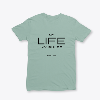 Damen T-Shirt slim fit stretchy "MY LIFE MY RULES"