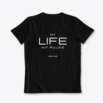 Damen T-Shirt slim fit stretchy "MY LIFE MY RULES"