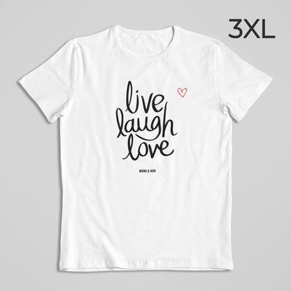 BD-Unisex T-Shirt "LIVE LAUGH LOVE" sommerlich leicht